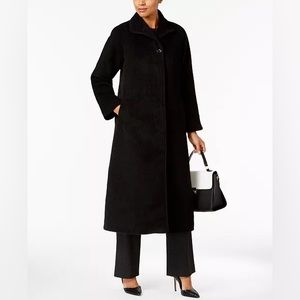 Jones New York Women's Maxi Flyaway Coat Wool Blend Black Plus Size 2X NWT